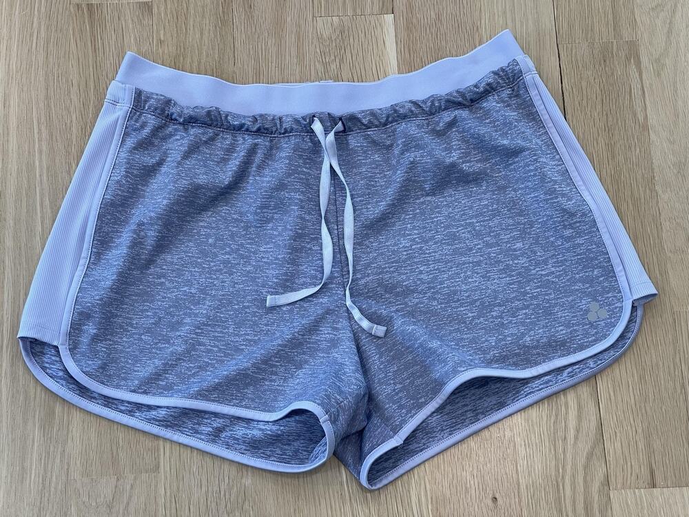 TEK GEAR Athletic Shorts Womens Large Gray Drawstring Elastic Waist Workout